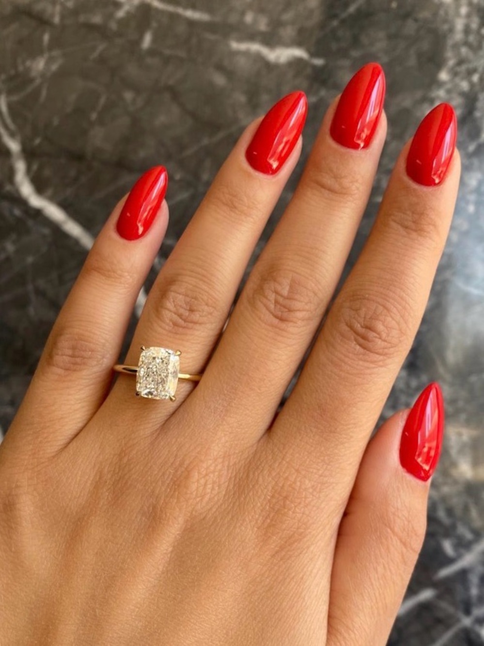NIB 3 Carat Elongated Cushion Cut Certified Lab Grown Diamond Engagement Ring YG